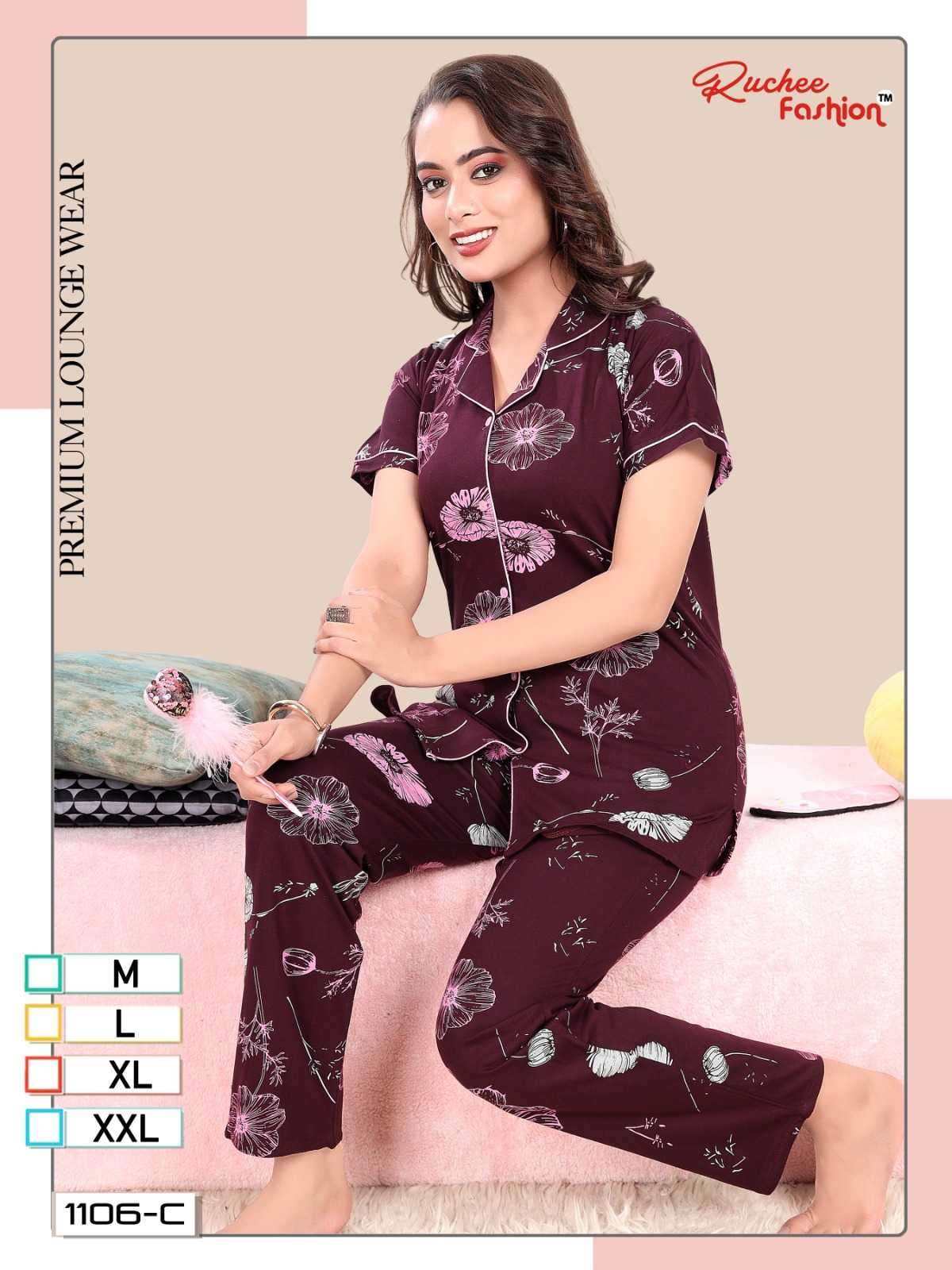 ruchee fashion vol 1106 Hosiery Collar Night Suit 