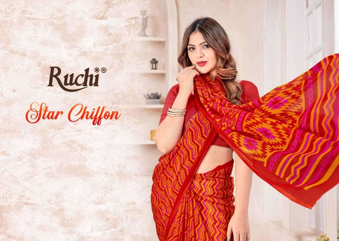 ruchi star chiffon series 33701-33703 Chiffon saree