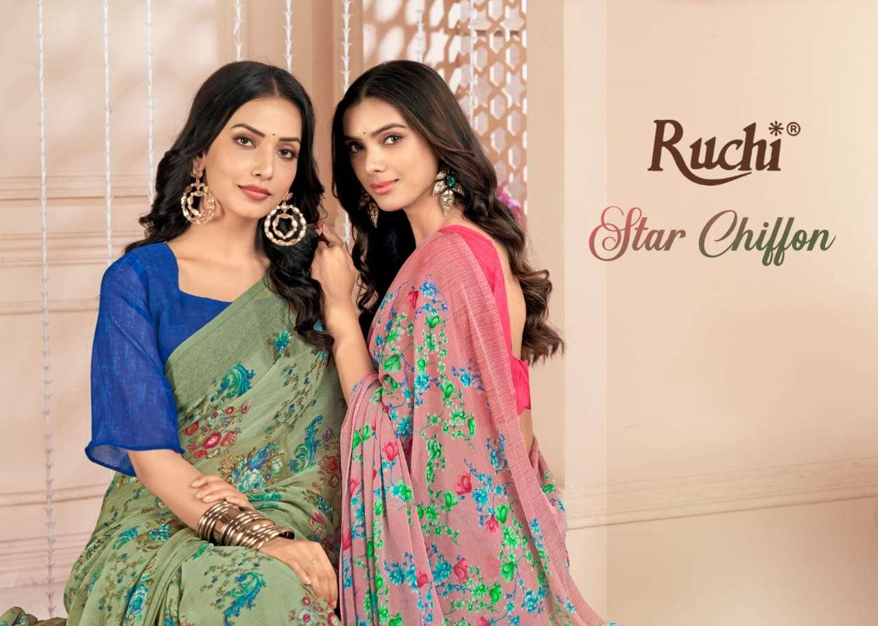 Ruchi Star Chiffon vol 155 designer Soft Chiffon saree