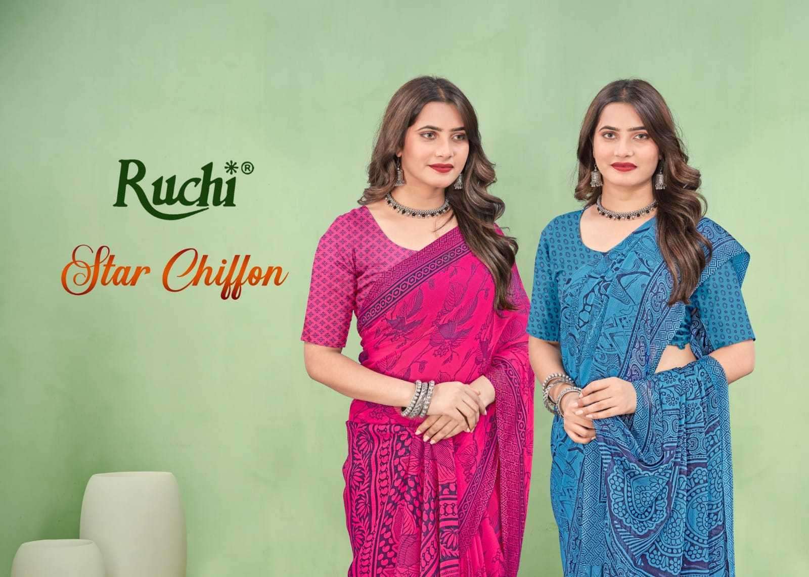 ruchi star chiffon vol 168 series 36001-36003 chiffon saree