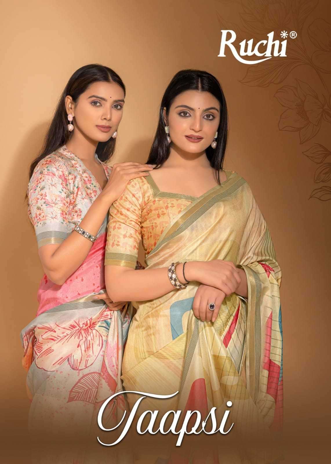 ruchi taapsi series 32801-32806 Digital Print Tussar Silk Saree