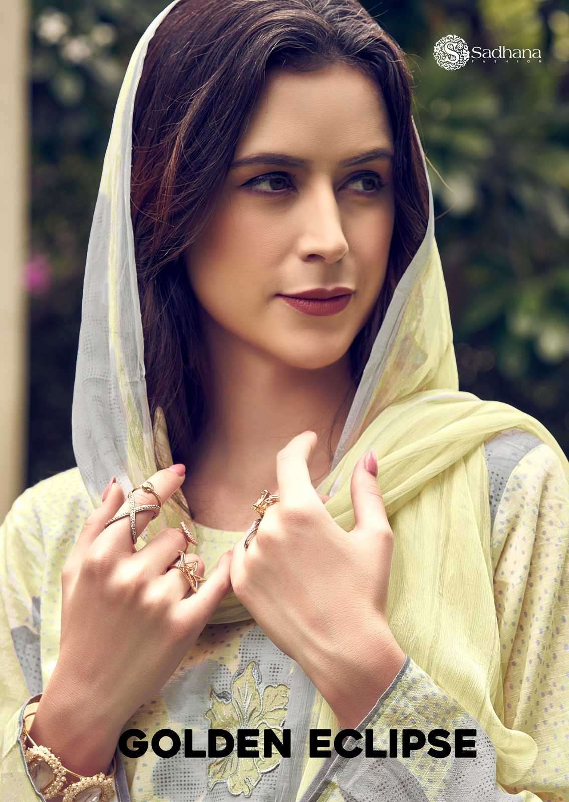 sadhana golden eclipse series 10133-10140 pure linen suit 