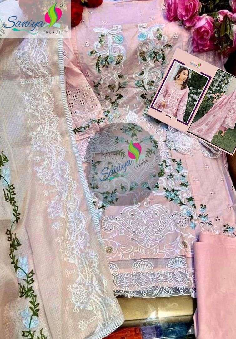 SANIYA TRENDZ MARIA B CHIKANKARI 7094 designer COTTON suit
