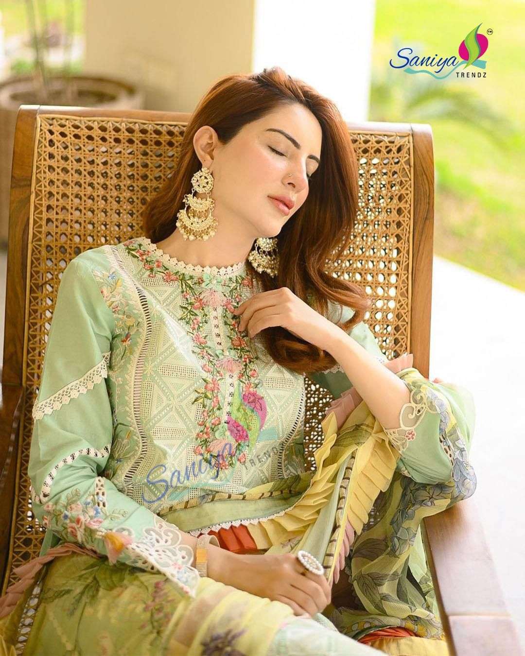 SANIYA TRENDZ MUSHQ  chikankari vol-09 3032 designer COTTON suit