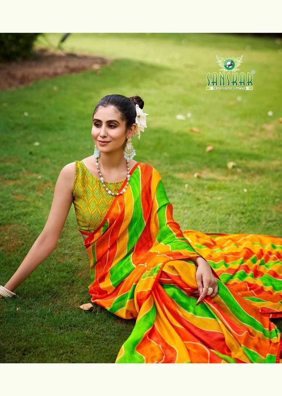 sanskar tex leheriya series 31001-31008 bright fancy saree