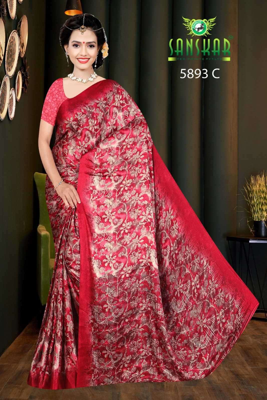 sanskar tex prints kitkat vol 1 series 5893 bsy moss saree