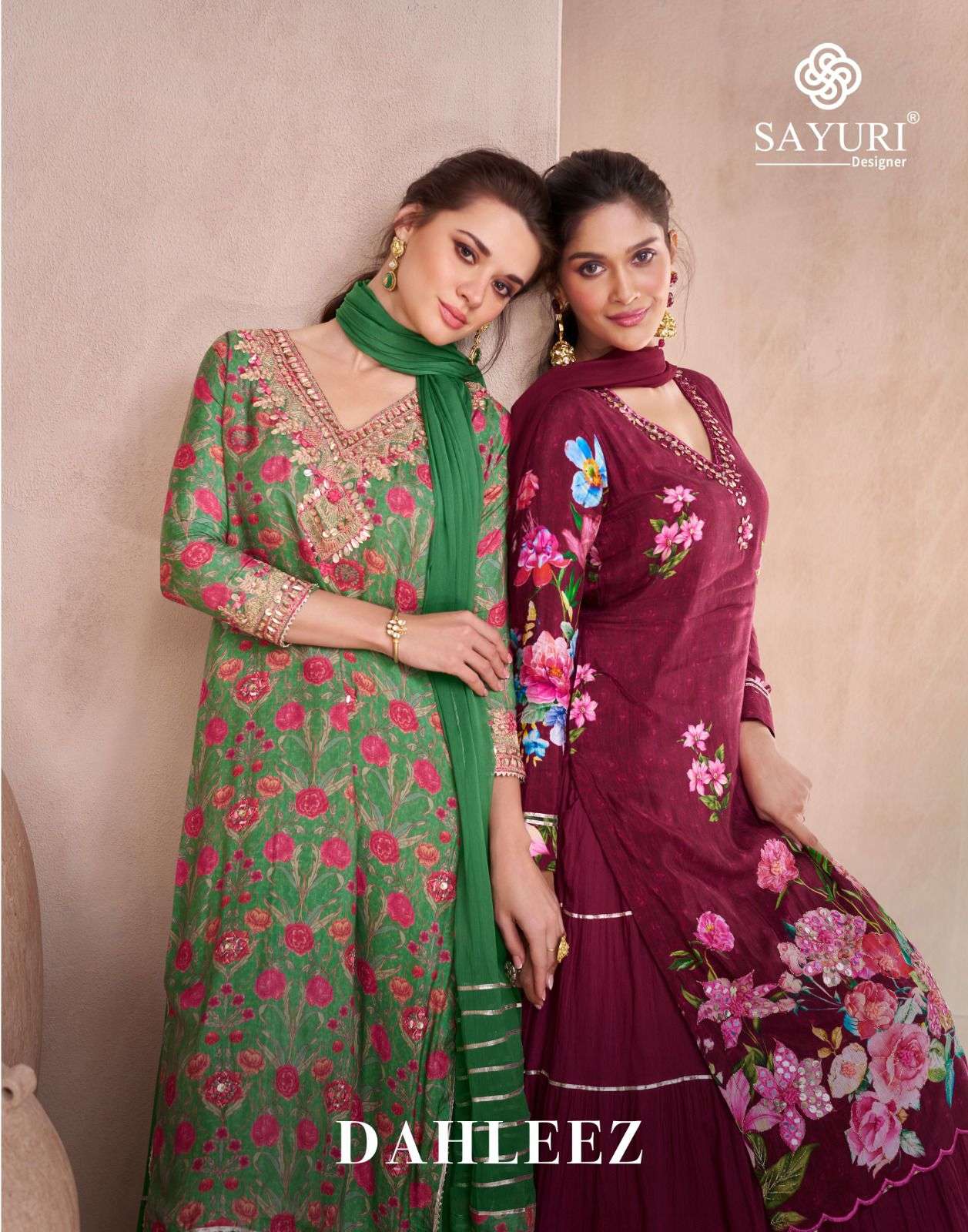 SAYURI DAHLEEZ designer PURE MULSLIN gown with dupatta 