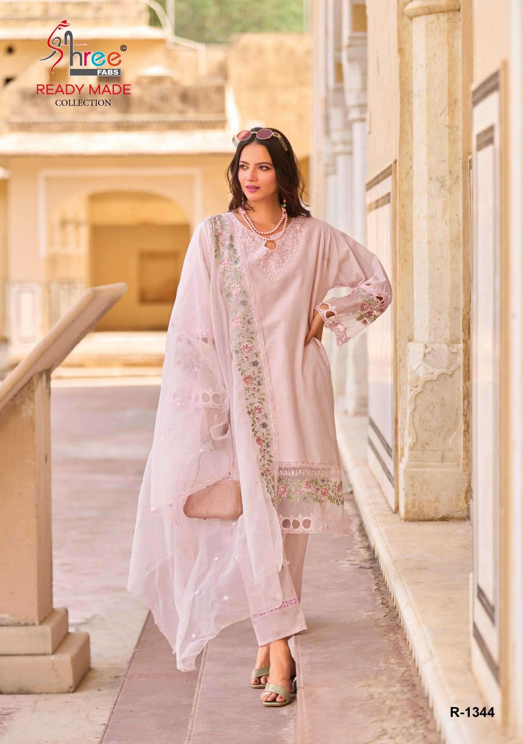 shree fabs R-1344 cambric cotton lawn readymade suit 
