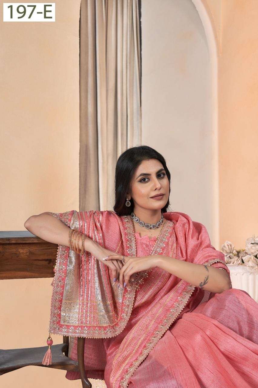 Sumitra Vol-2 designer Linen With Gota Coding Work saree