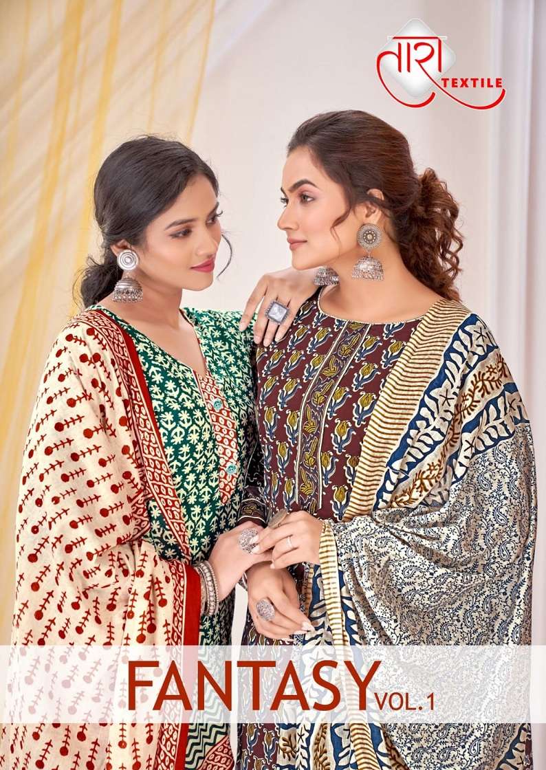Tara Fantasy Vol-1 series 1001-1010 Pure Cotton Printed readymade suit 