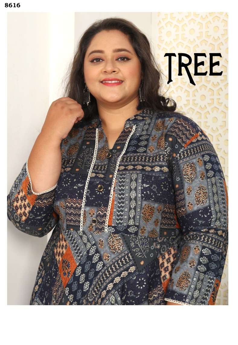 TREE Vol-1 designer  Premium Riyon export quality Long Kurti