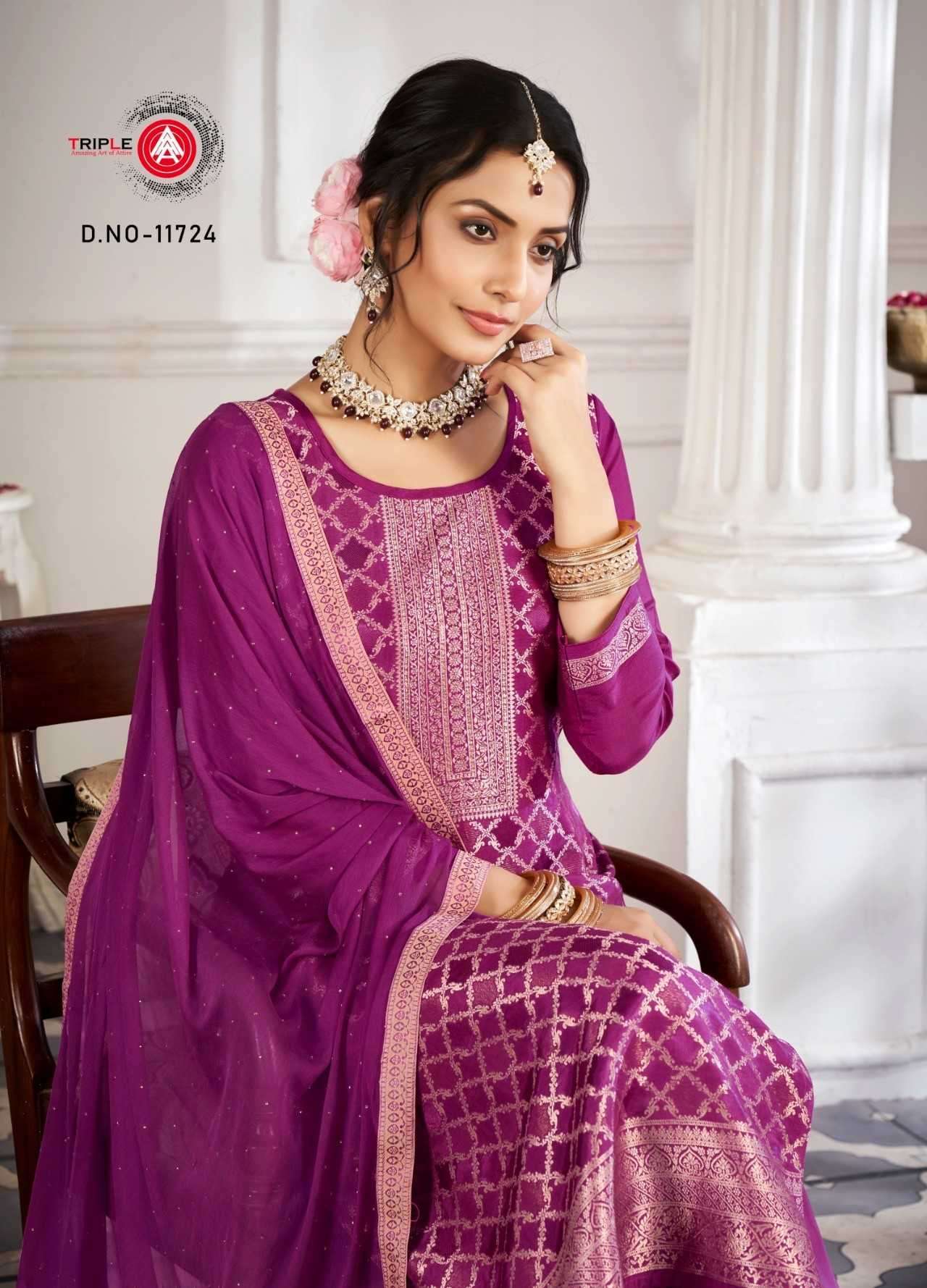 triple a loyal edition vol 4 seriers 11721-11726 Pure Muslin Jequard suit