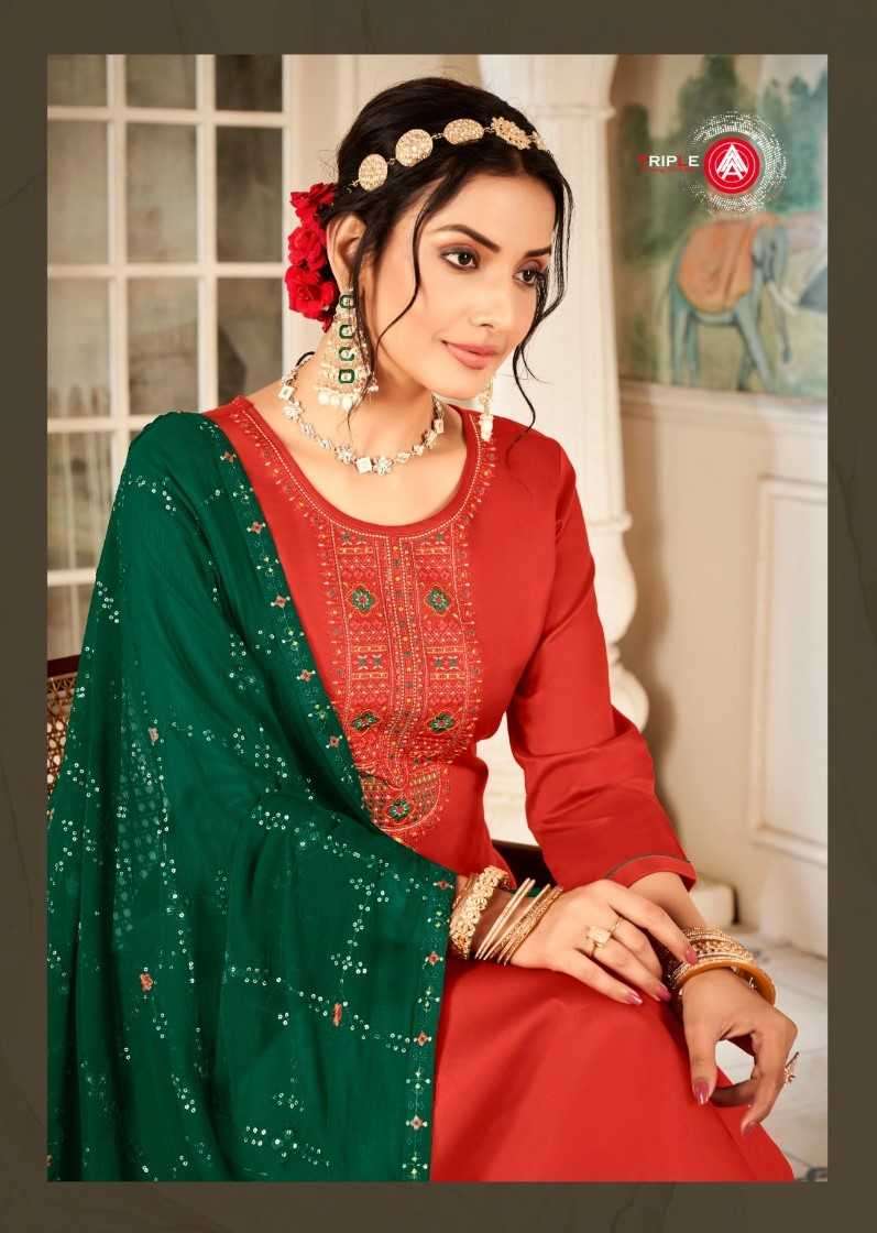 triple a sachi series 11711-1716  Pure Jam Silk Cotton suit