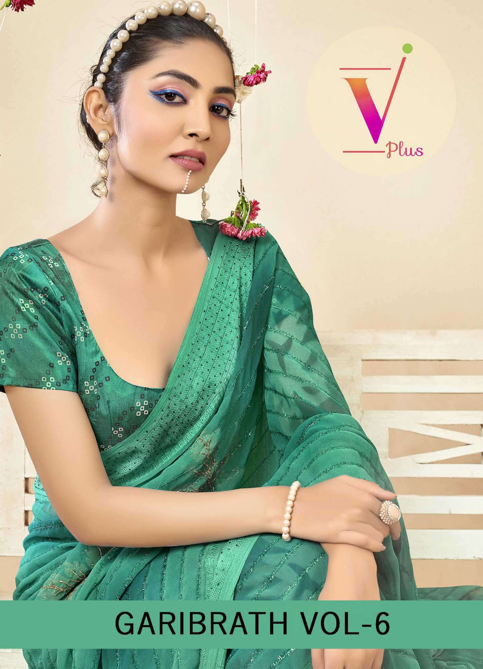 v plush garibrath vol 6 series 18061-18064 georgette saree