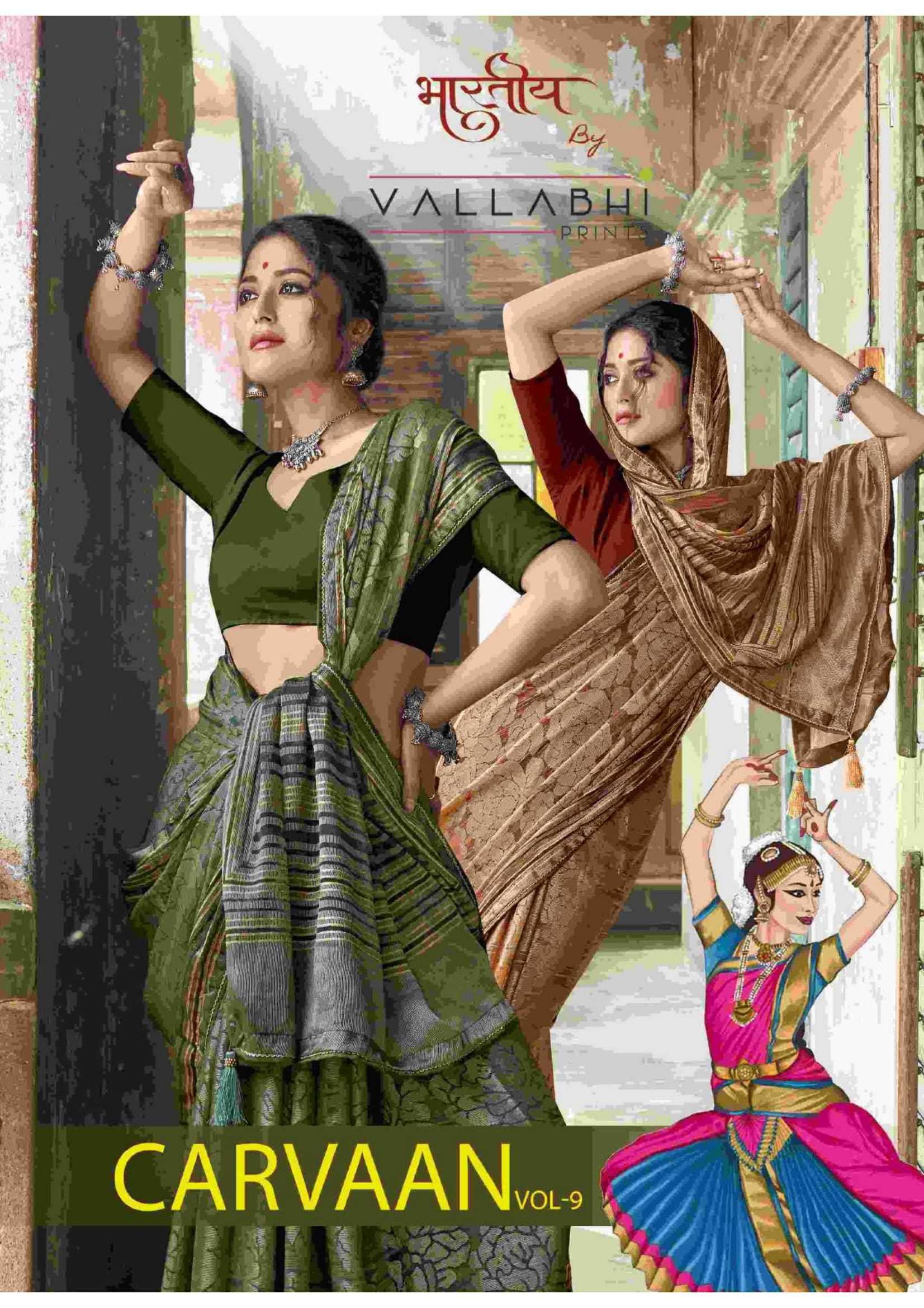 vallabhi prints carvaan vol 9 series 27481-27486 brasso saree
