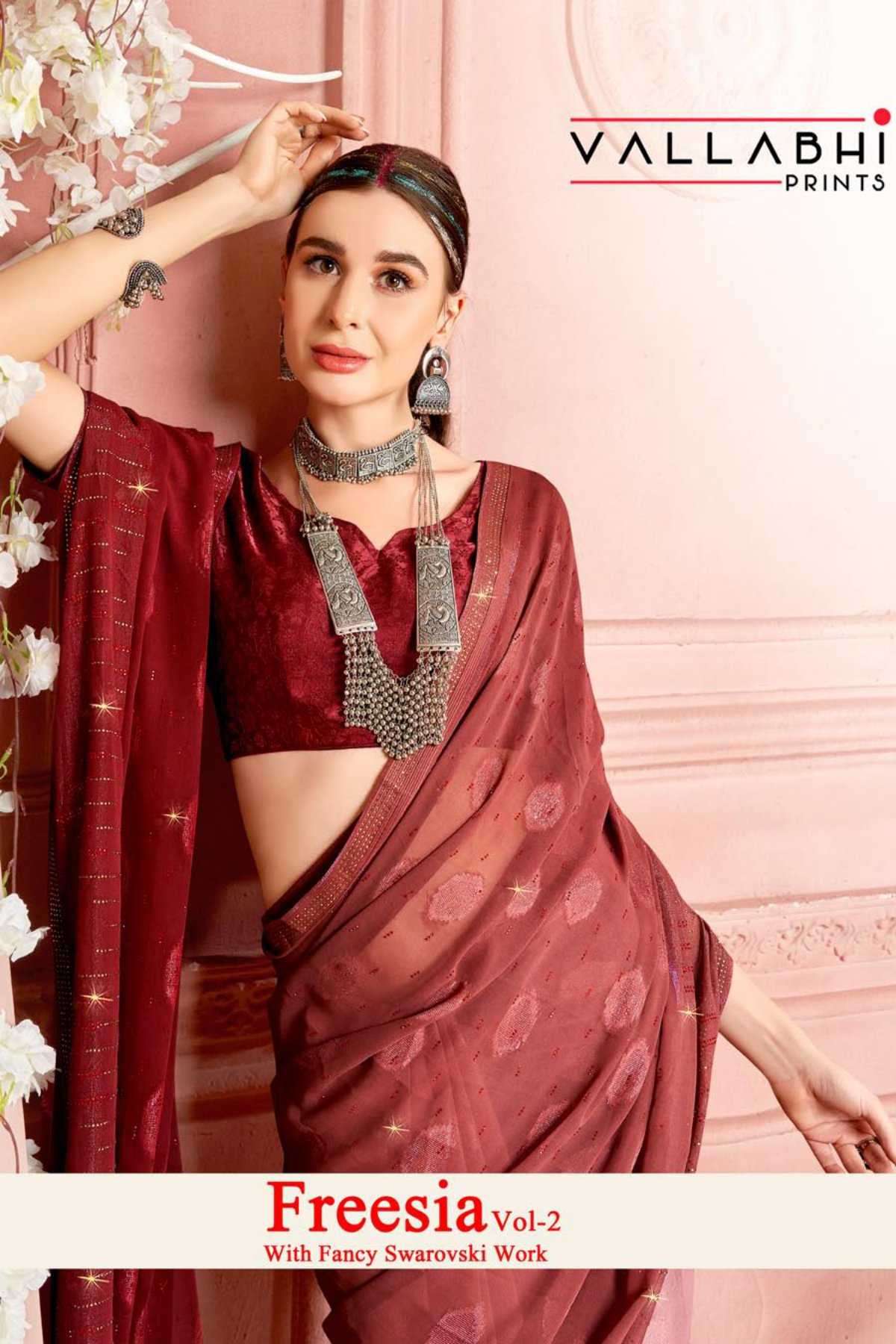 vallabhi prints fressia vol 2 series 23601-23606 georgette saree