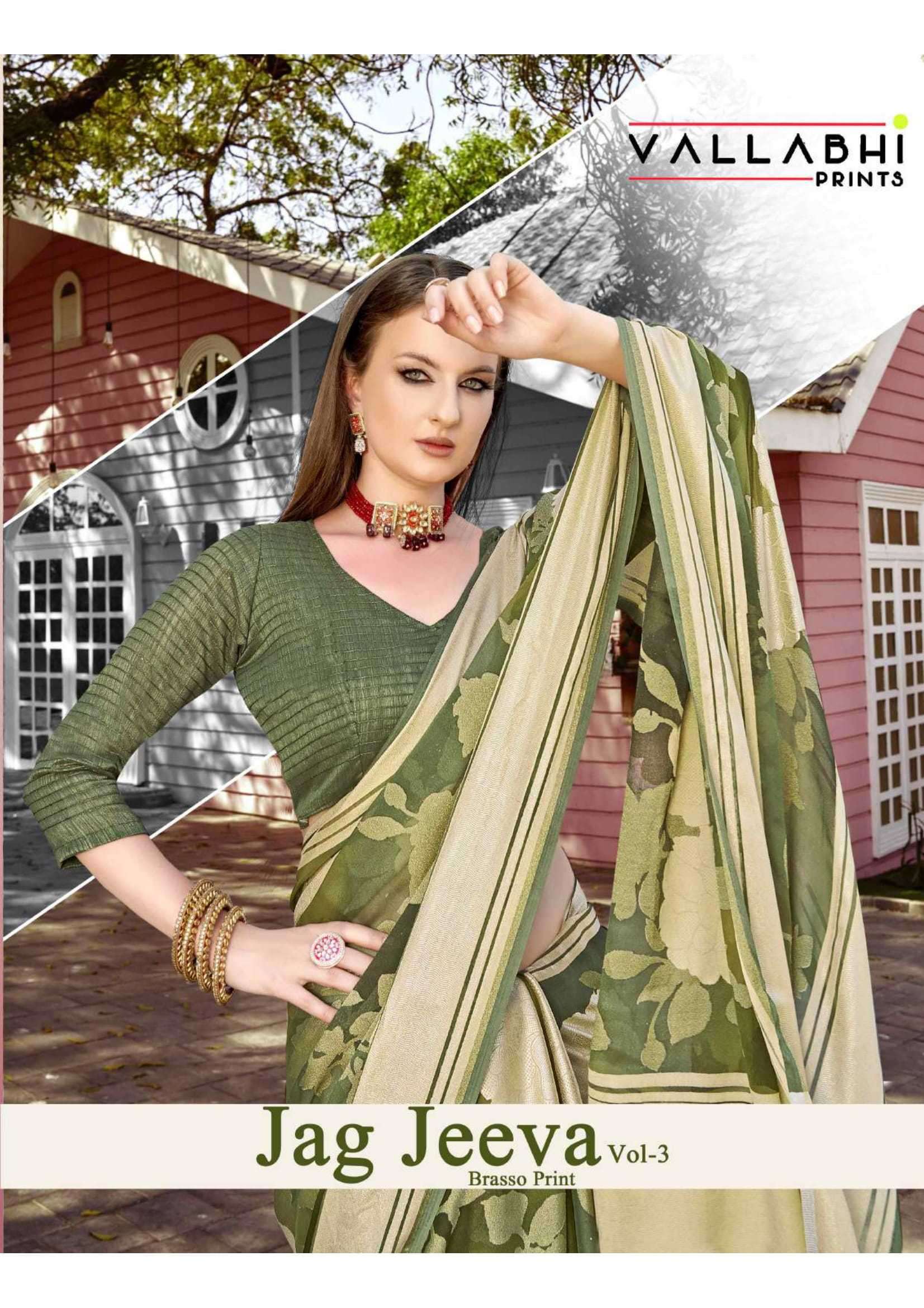 vallabhi prints jagjeeva vol 3 series 26881-26886 brasso saree