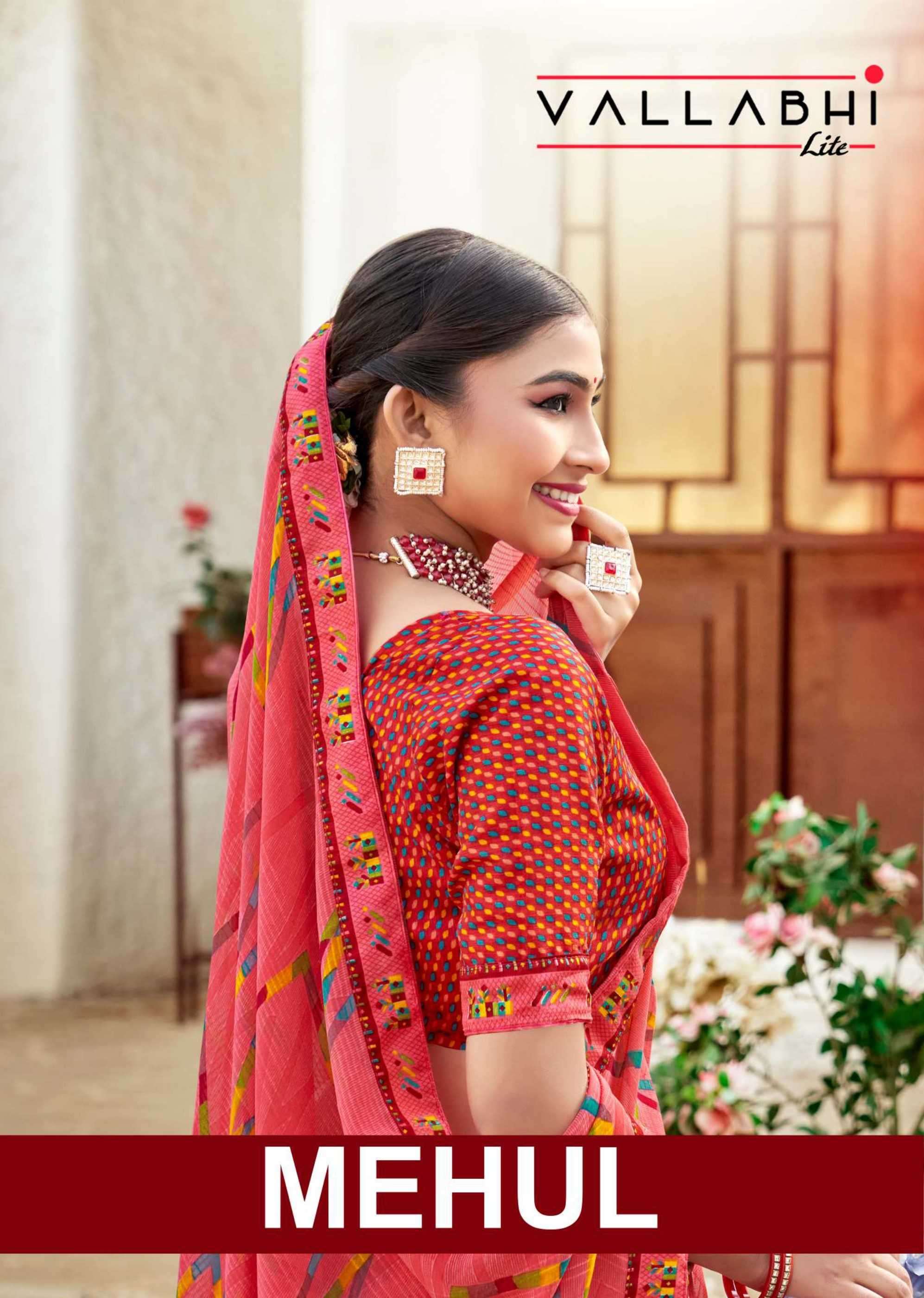 vallabhi prints mehul series 1061-1068 georgette saree