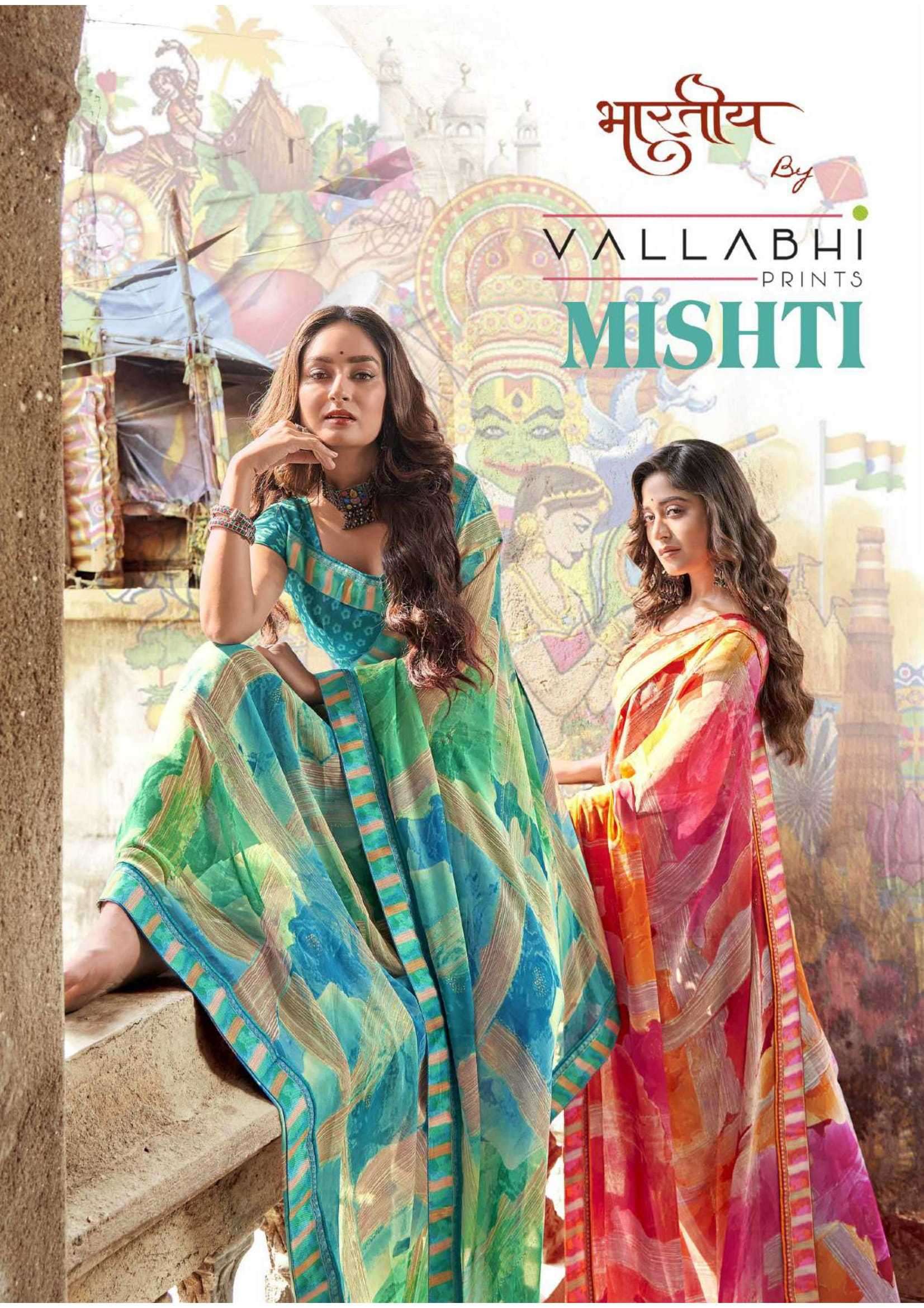 vallabhi prints mishti series 27211-27216 georgette saree