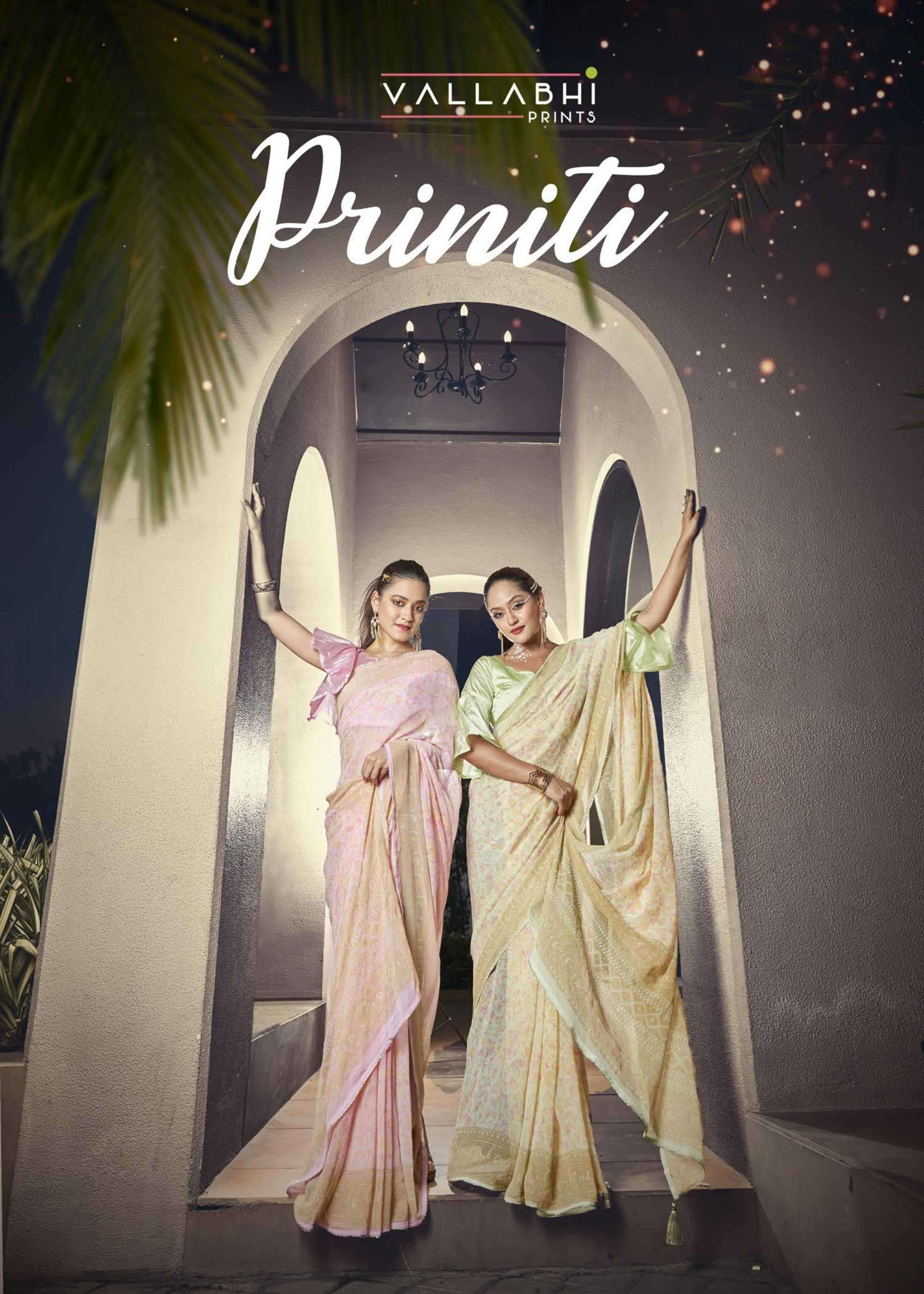 vallabhi prints priniti series 36249-36256 chiffon saree