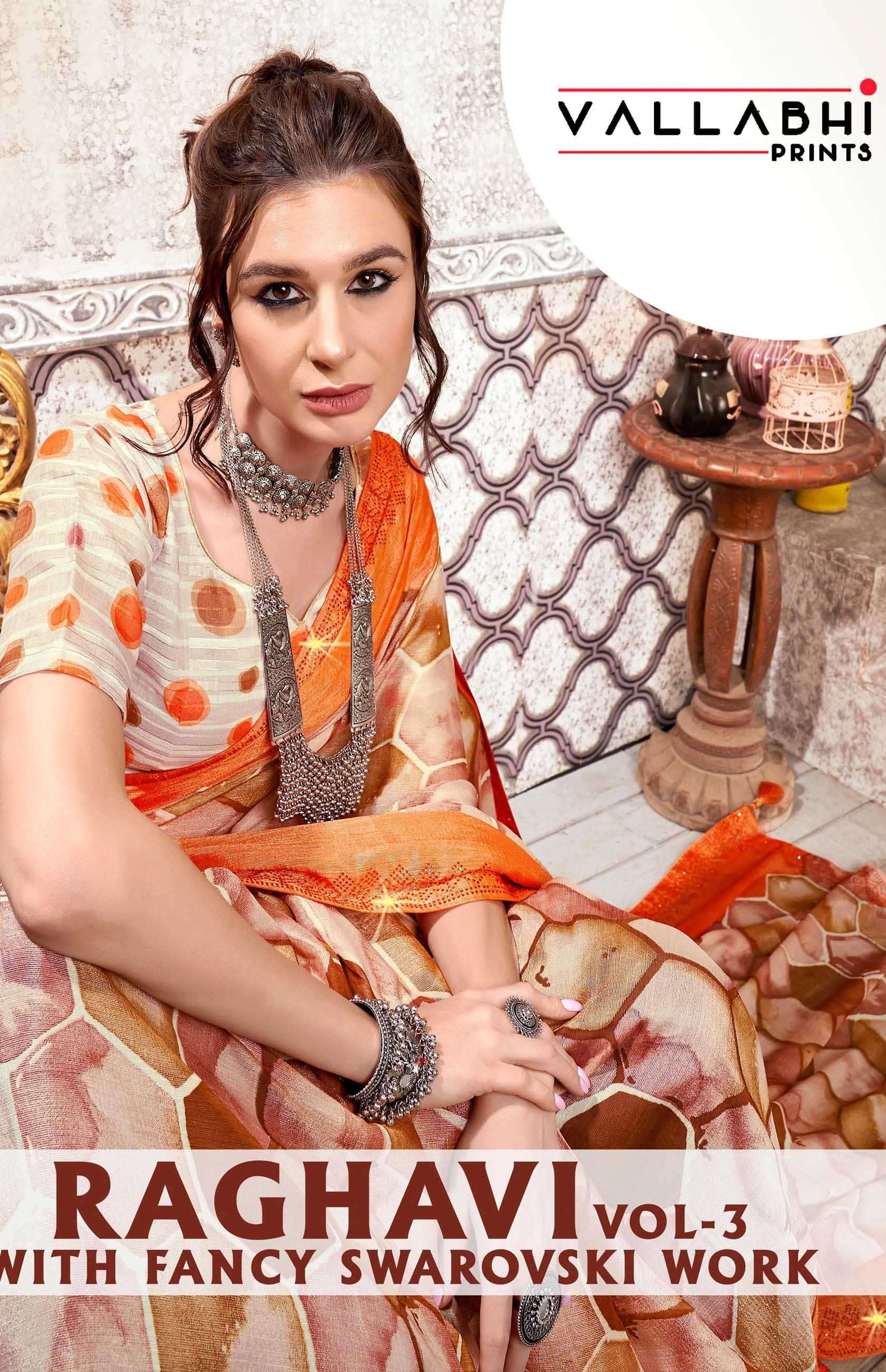 vallabhi prints raghavi vol 3 series 24571-24576 brasso saree