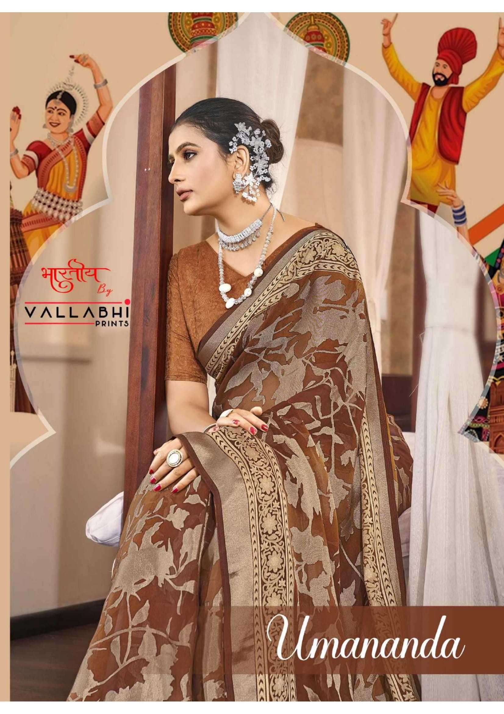 vallabhi prints umananda series 161056-161061 brasso saree