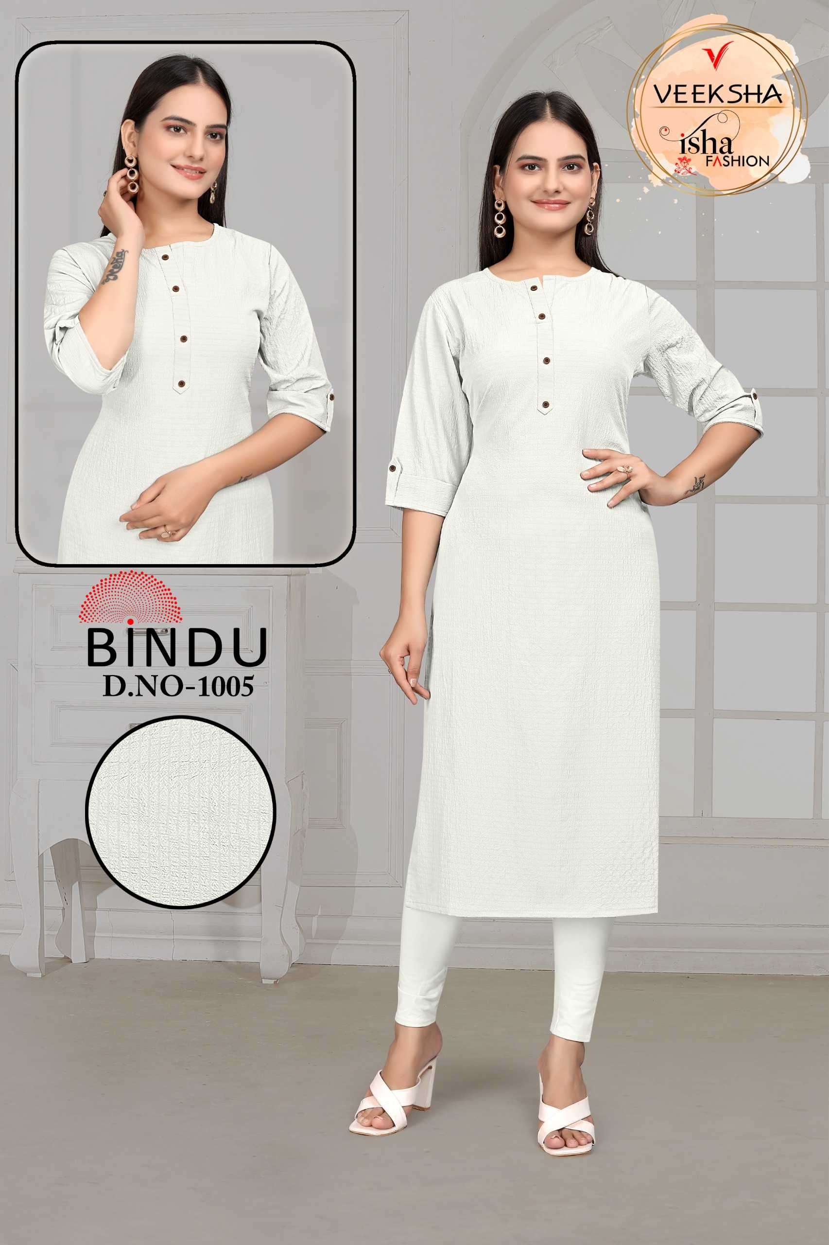 veeksha bindu series 1001-1008 fancy kurti 