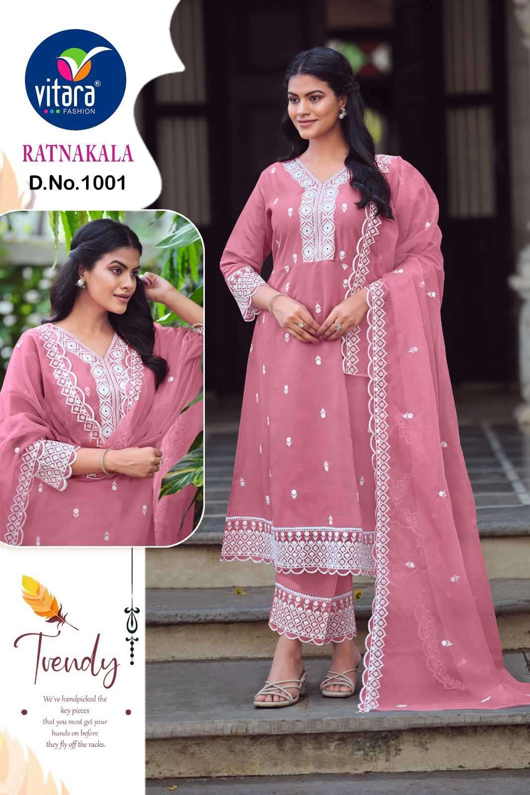vitara ratankala series 1001-1004 heavy roman silk readymade suit 