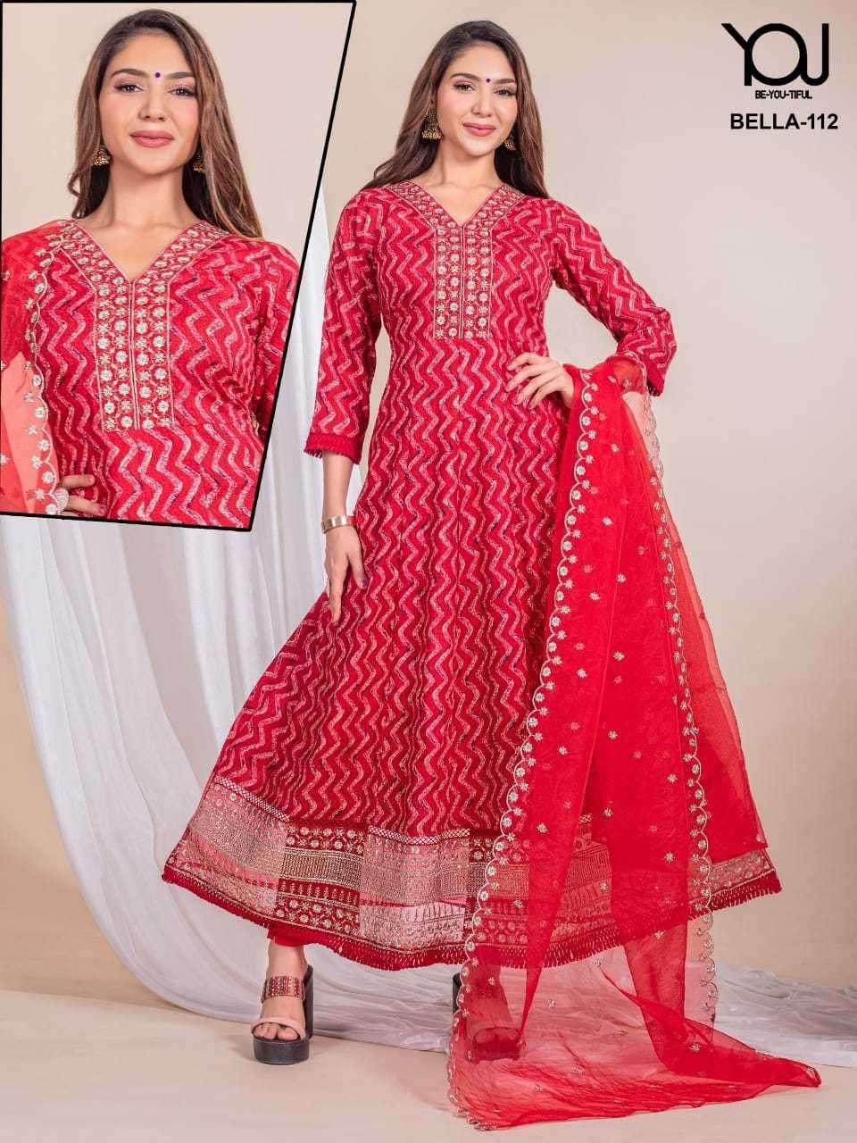 wanna bella series 110-112 Heavy Fancy Foil pure fabric readymade suit