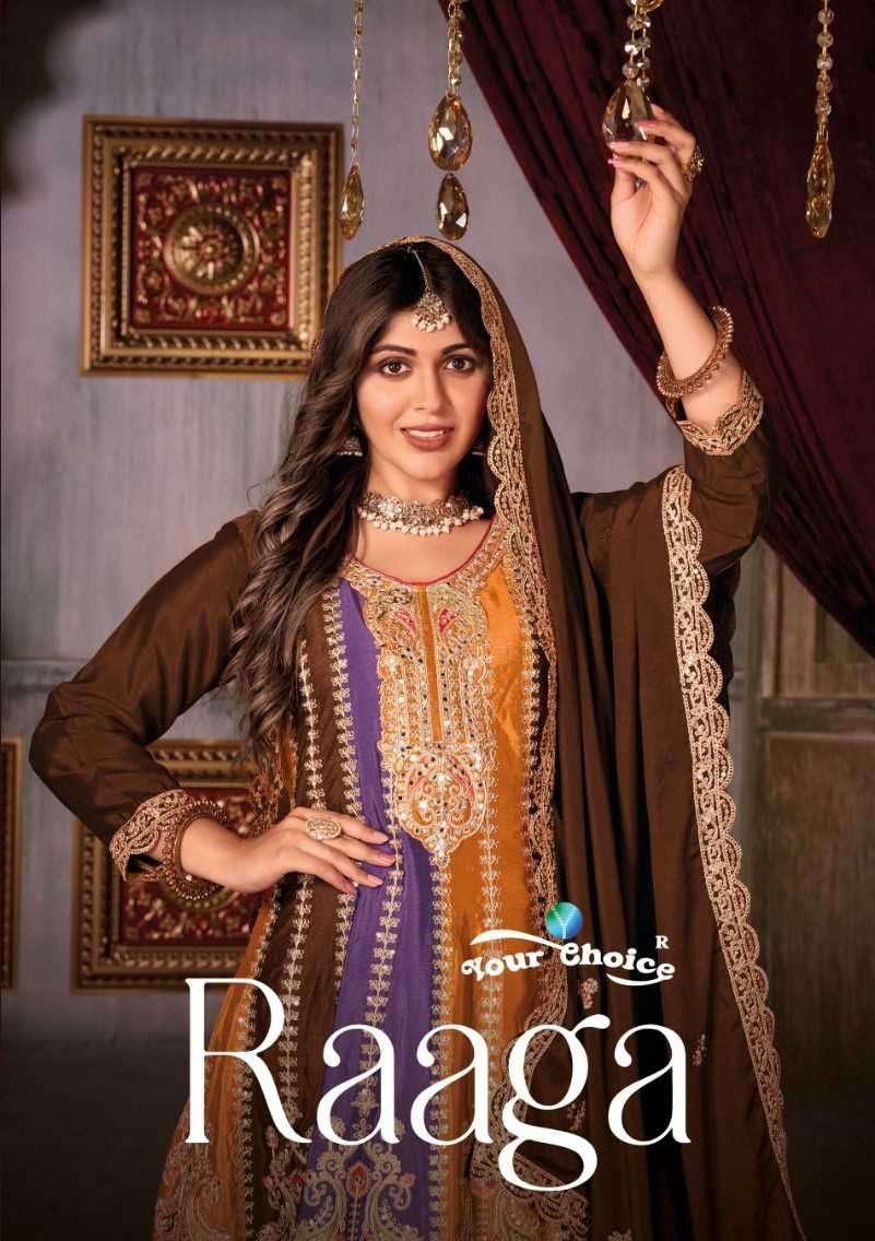 your choice raaga series 3001-3003 Heavy Chinon readymade suit 