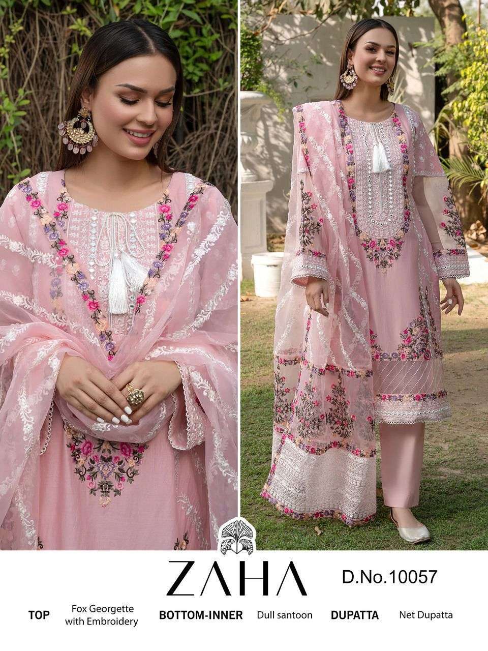 ZAHA 10057 designer GEORGETTE suit