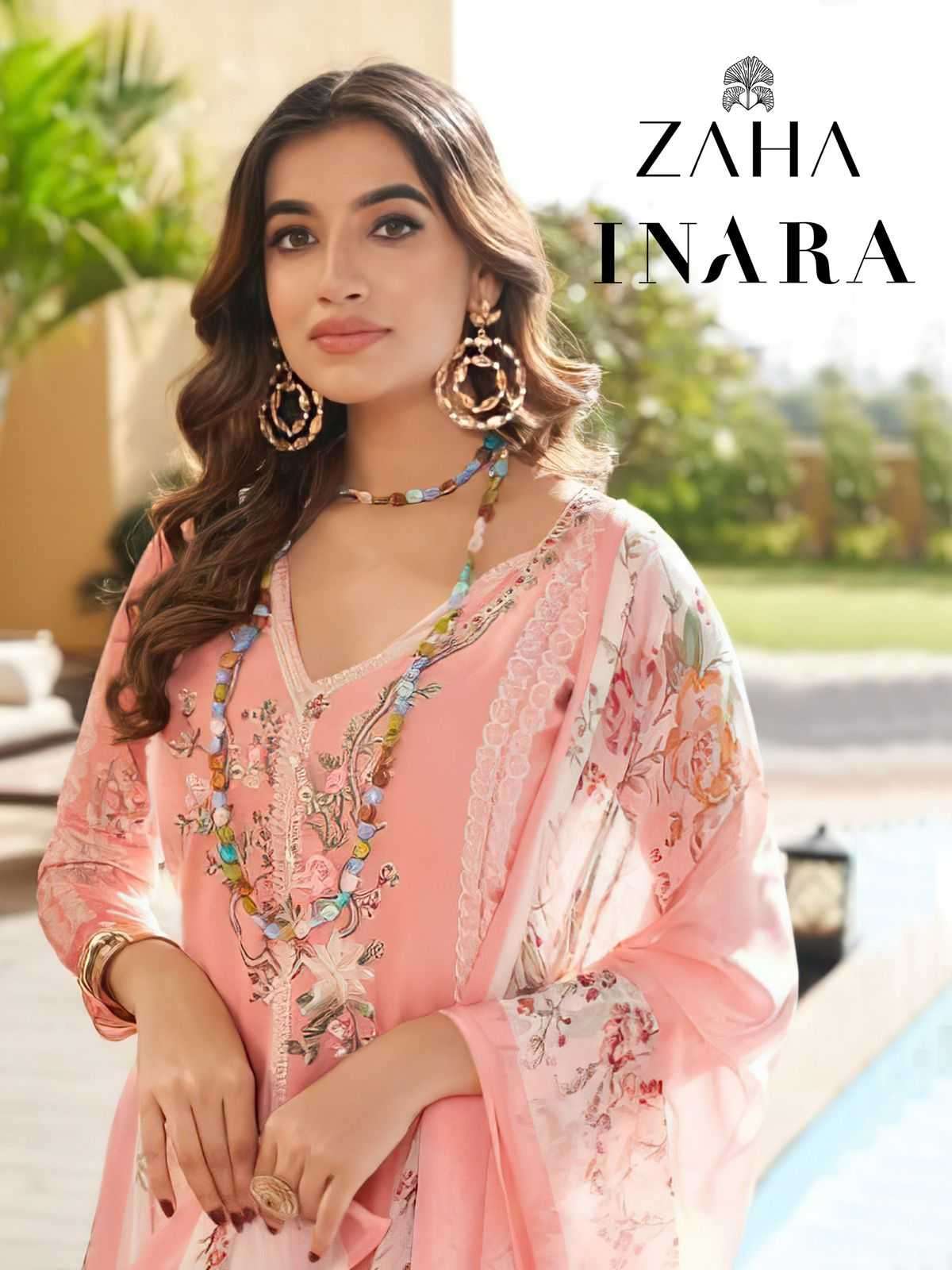 zaha inara vol 1 series 10326-10330 pure cambric cotton suit 