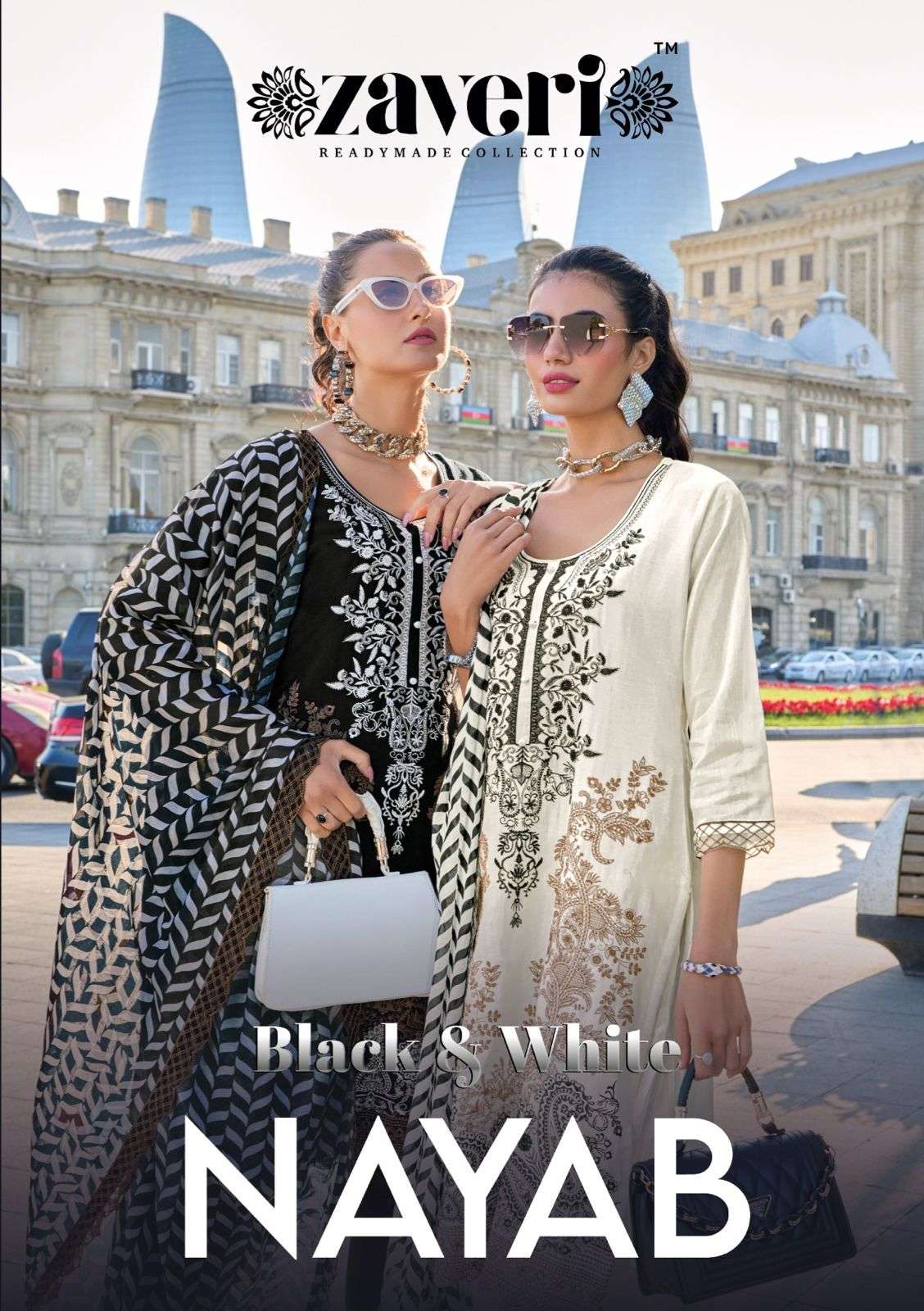 zaveri nayab designer cotton work readymade suit 