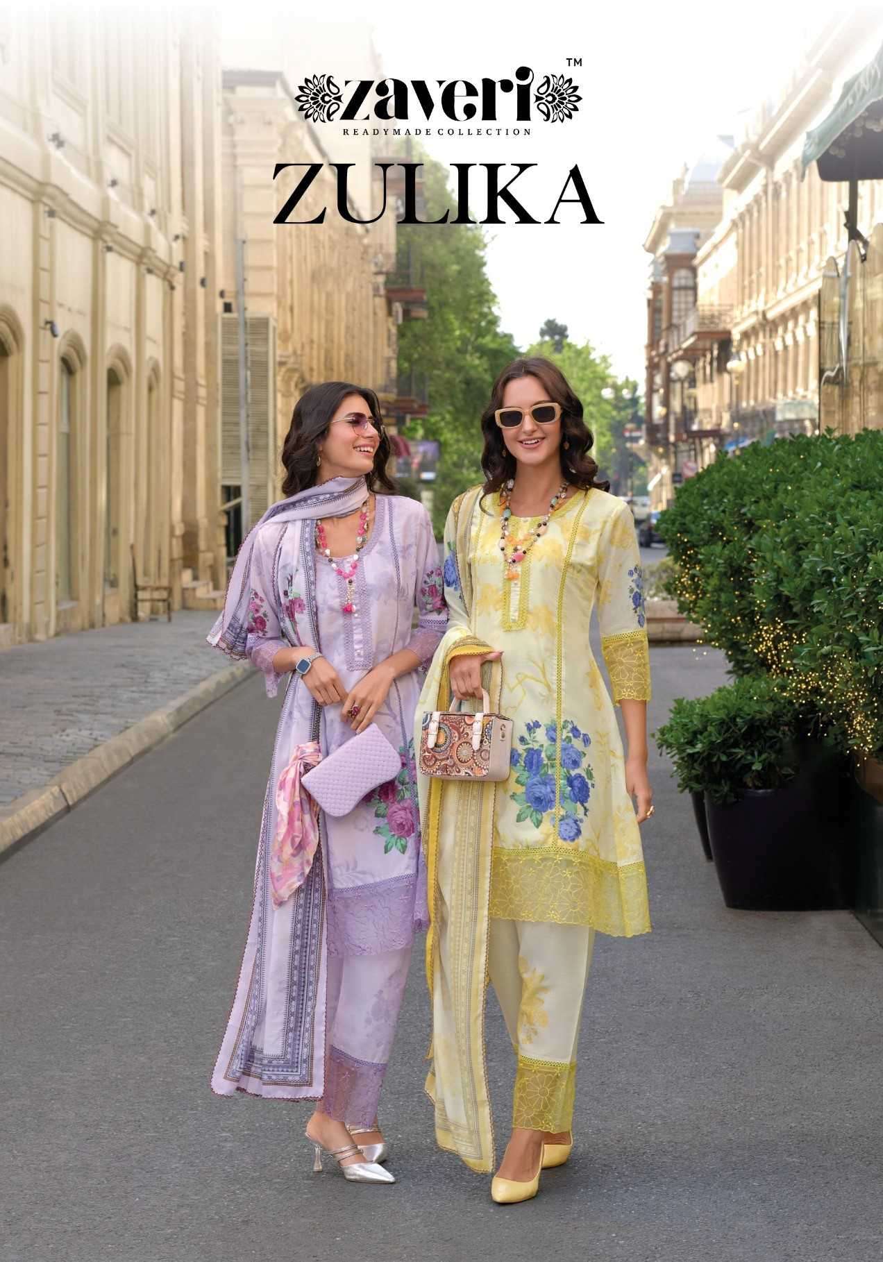 zaveri zulika series 1313-1315 cotton readymade suit 