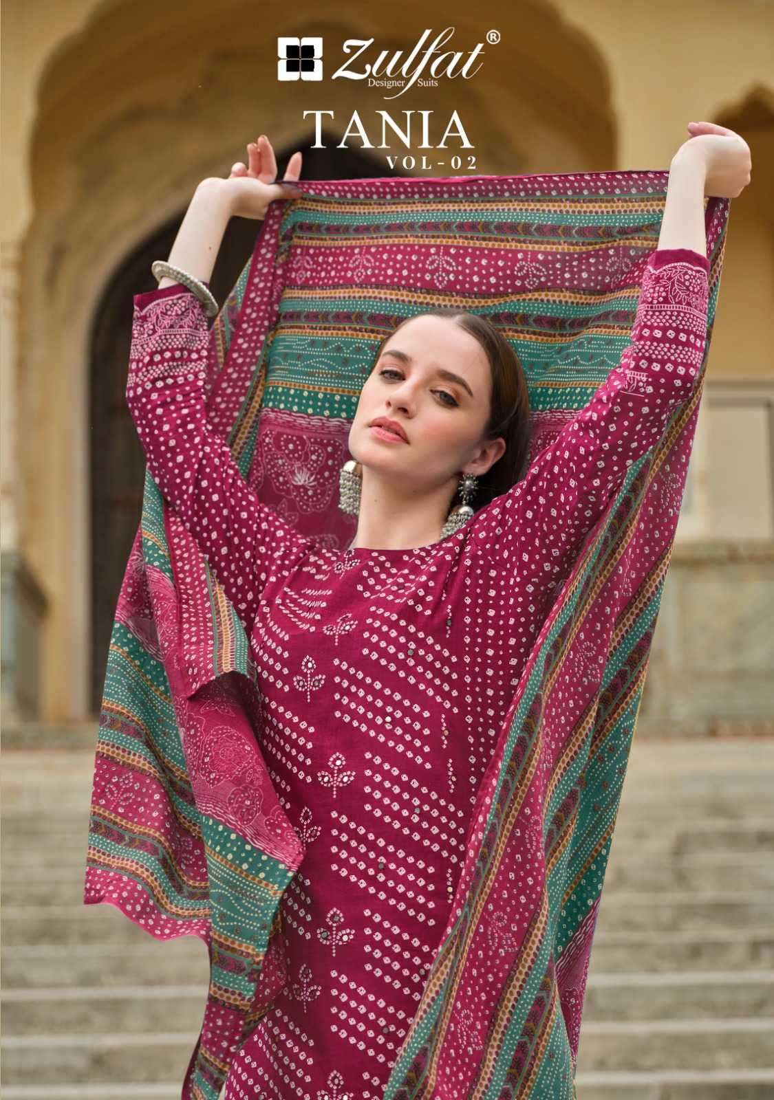 zulfat tania vol 2 series 555001-555006 Pure Cotton suit