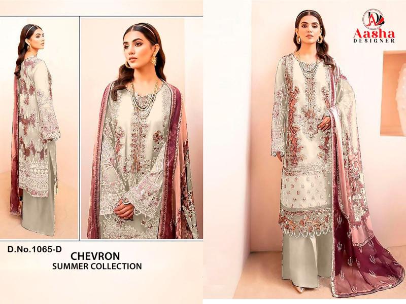 AASHA DESIGNER 1065 ABCD CHEVRON  Pure Cotton suit
