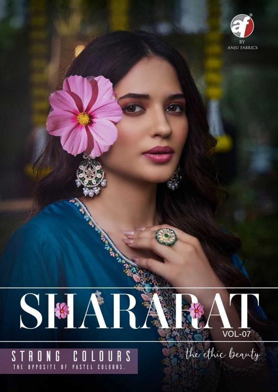 anju fab shararat vol 7 series 3821-3826 viscose readymade suit 