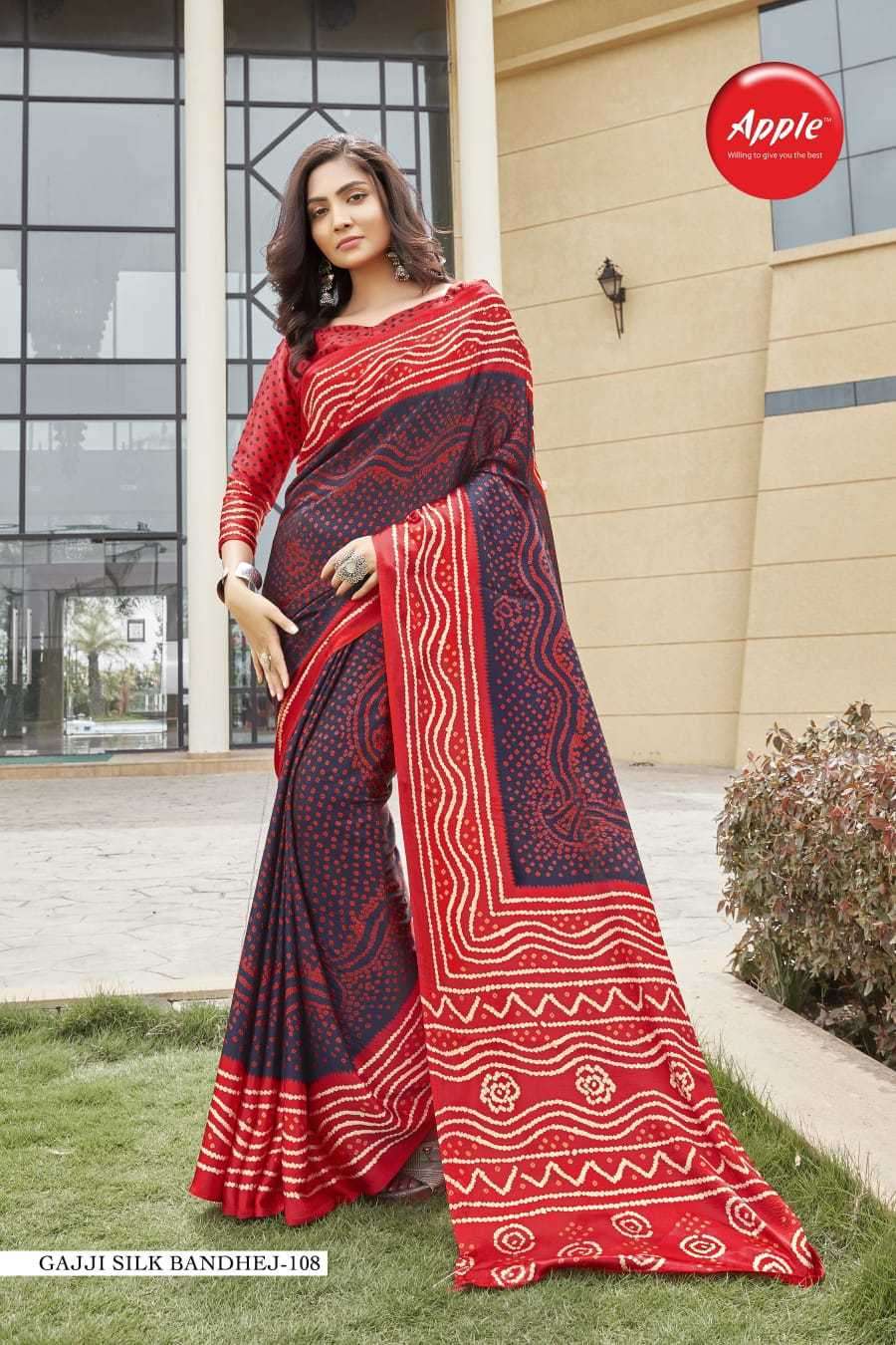 apple gajji silk bhandaj series 101-108 gajji silk saree