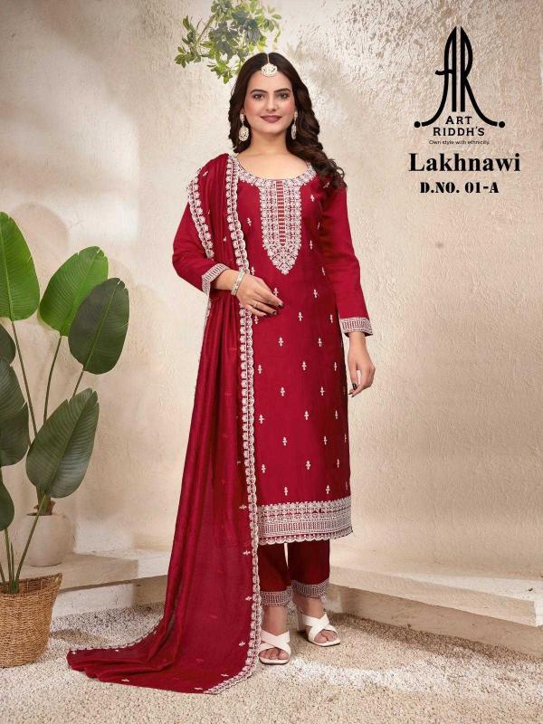 artridhs lakhnawai series 01 chanderi readymade suit 