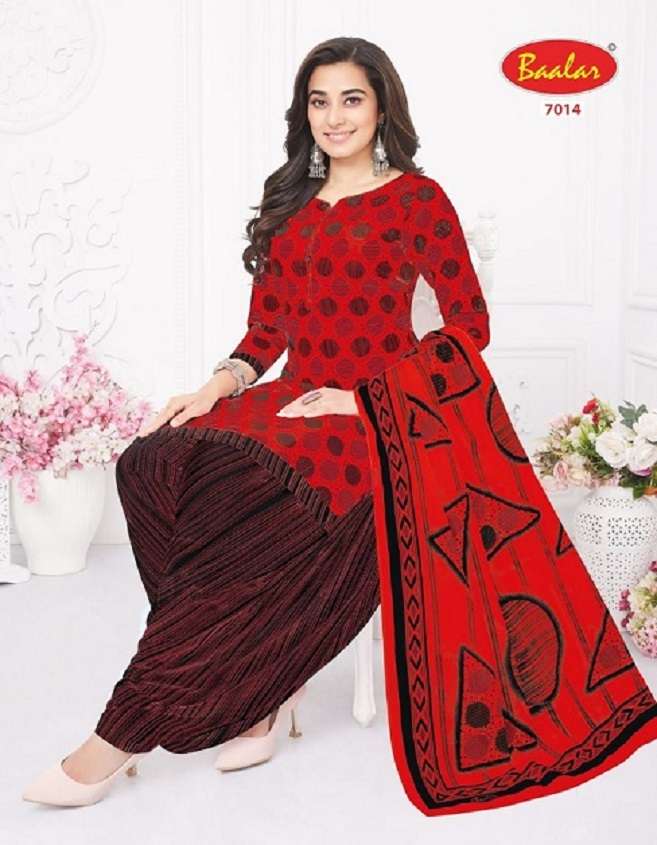 Baalar Crystal Patiyala Vol-7 series 7002-7016 Pure Cotton Printed suit
