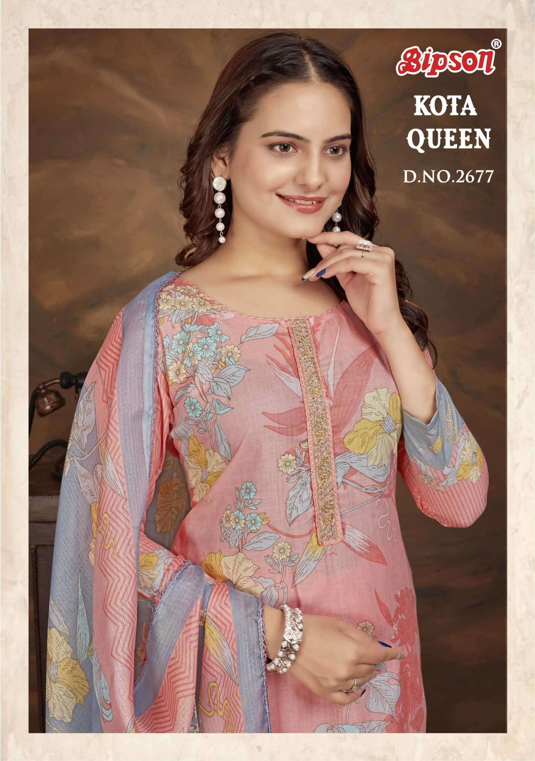bipson print kota queen 2677 Pure Cotton suit