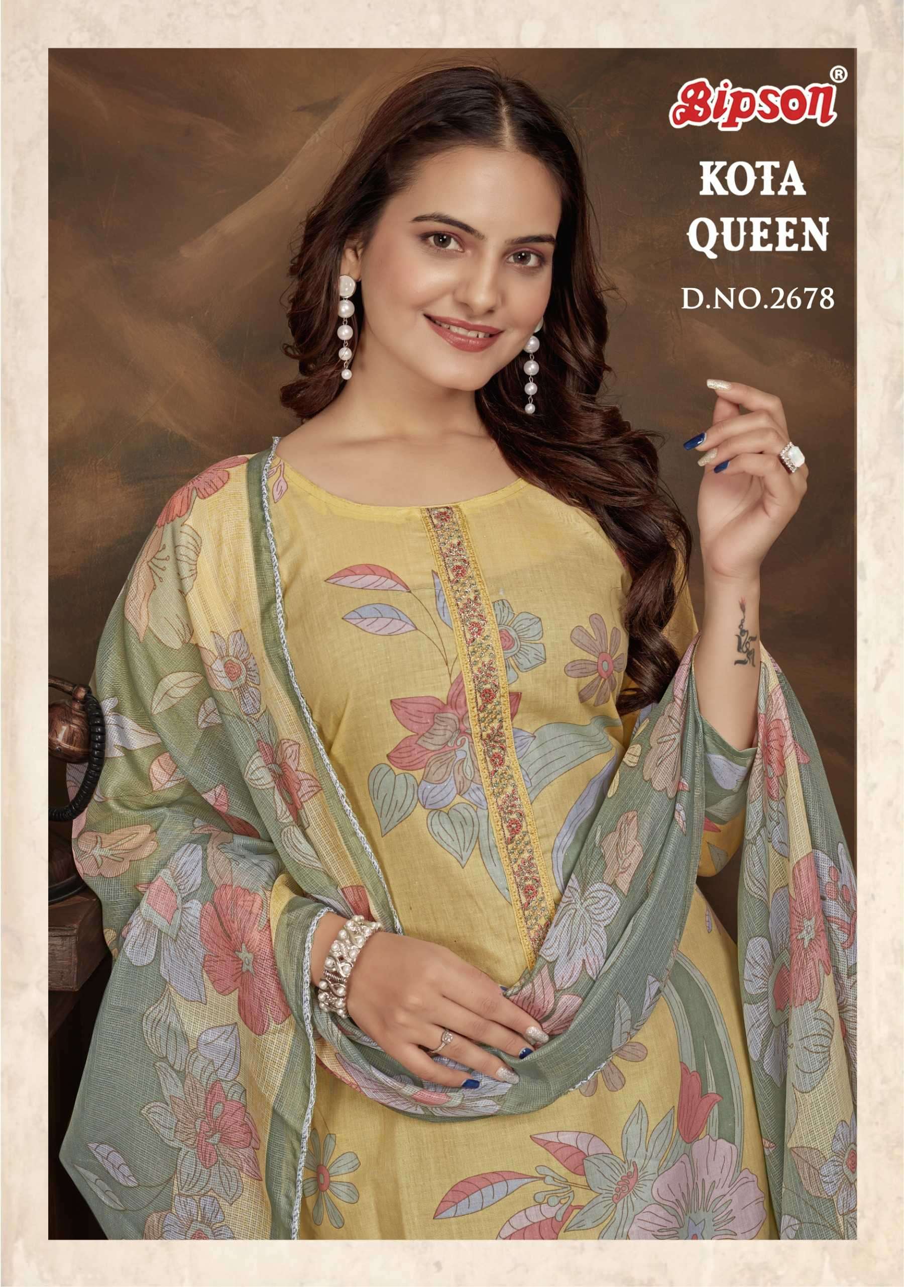 bipson print kota queen 2678 Pure Cotton Print suit