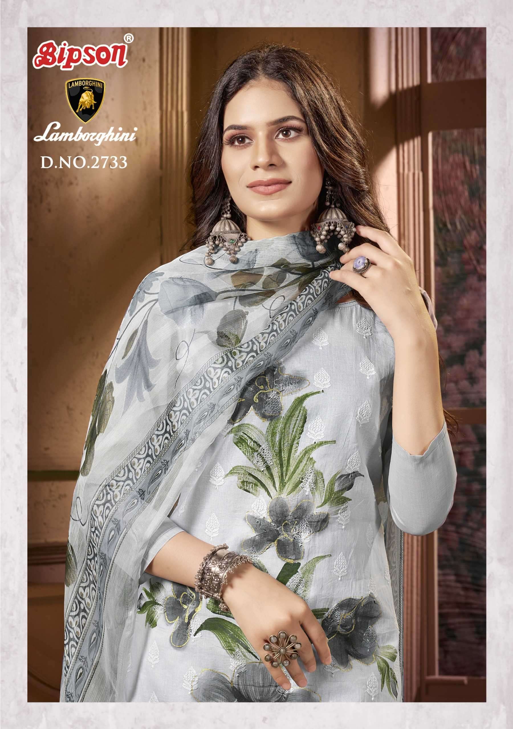 bipson prints lamborghini 2733 Pure Cotton Organdy suit