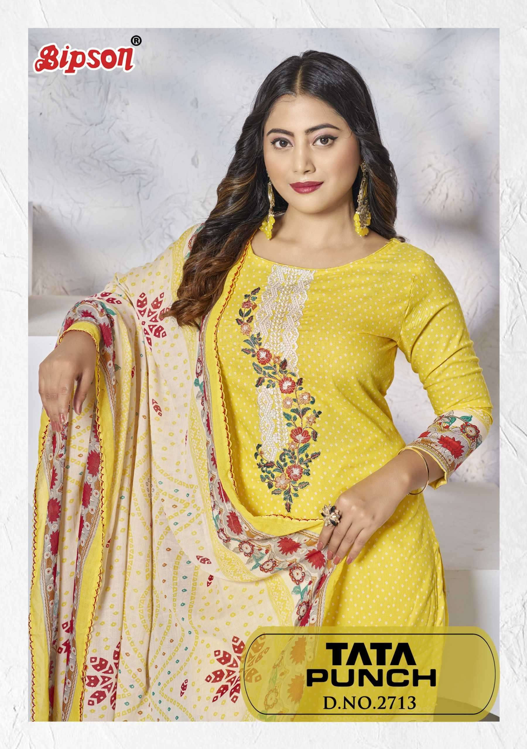 bipson prints tata punch 2713 Pure Fine Cotton suit