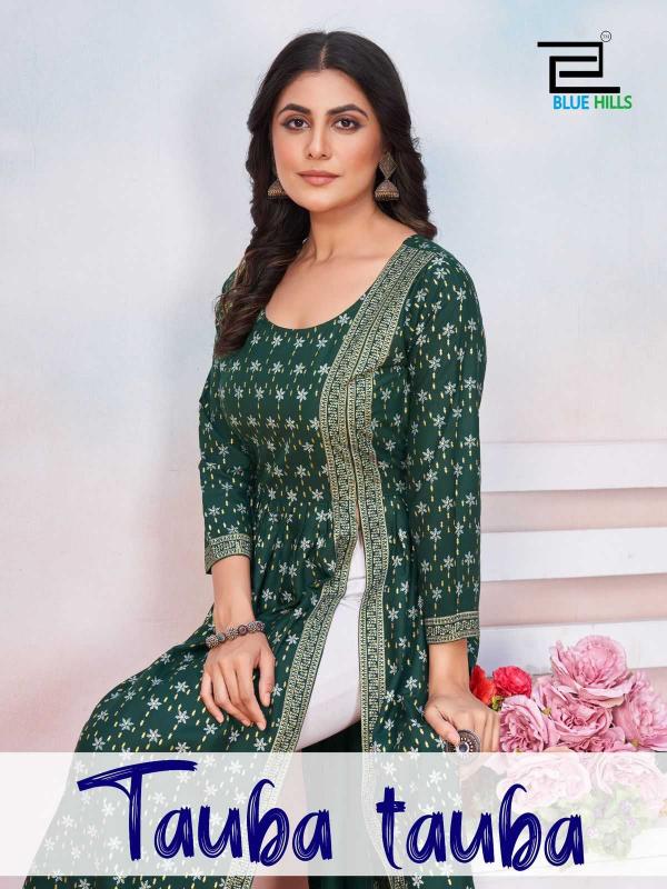 blue hills tauba tauba series 1001-1006 rayon 14kg kurti 