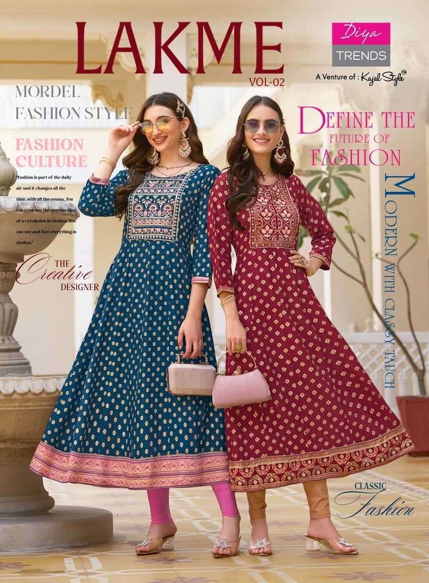 diya trends lakme vol 2 series 2001-2008 Reyon work kurti 