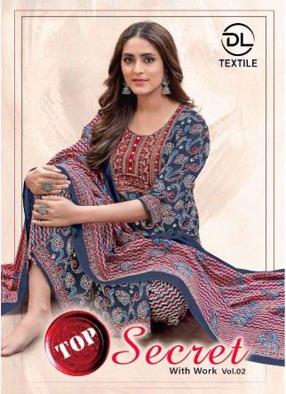 dl textiles secret vol 2 series 1110-1119 cotton readymade suit 