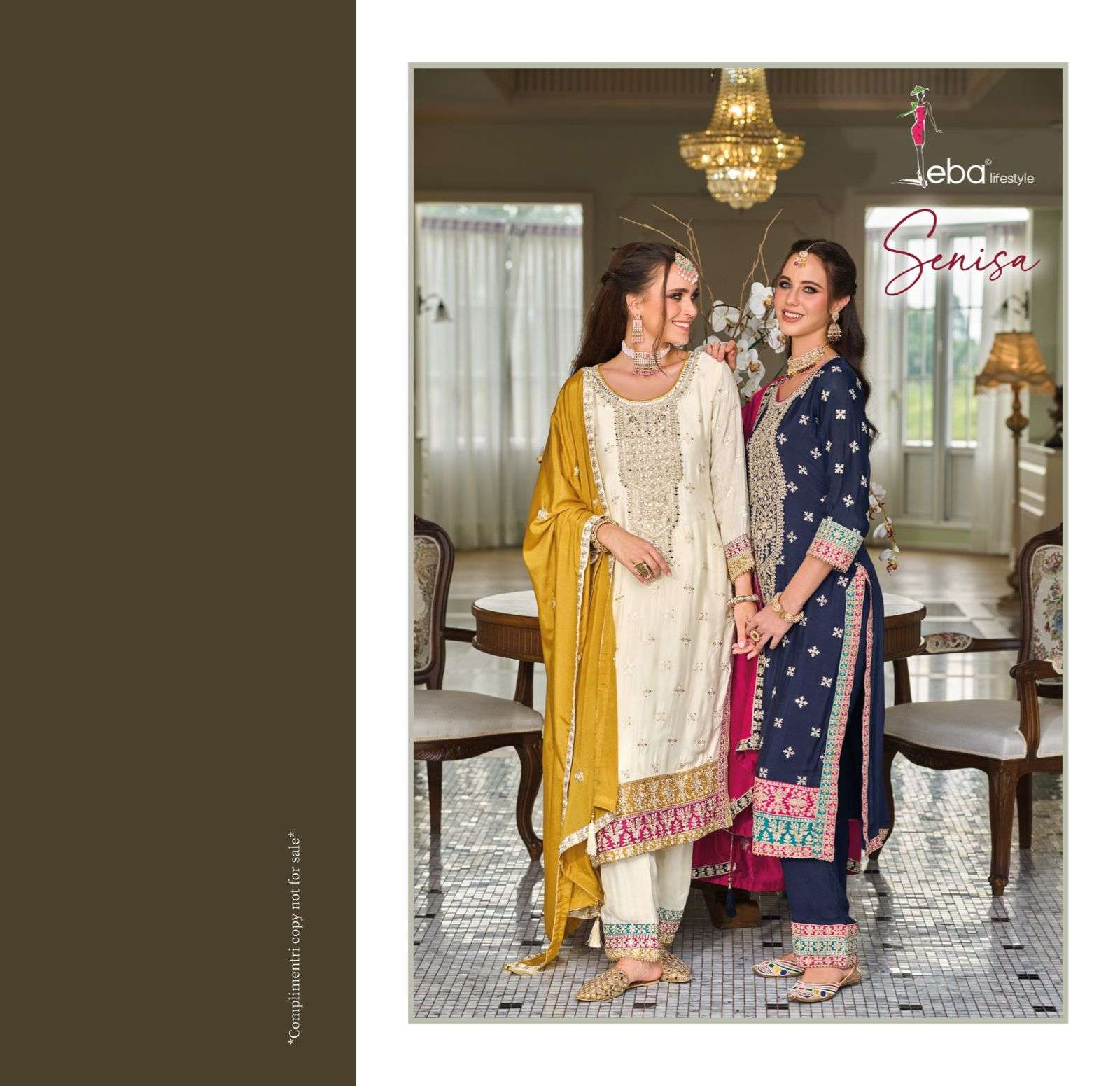 eba senisa premium silk with emboidery work readymade suit 