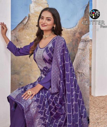 fourdots glitter series 1161-1166  Pure Lakhnavi Muslin Jequard suit