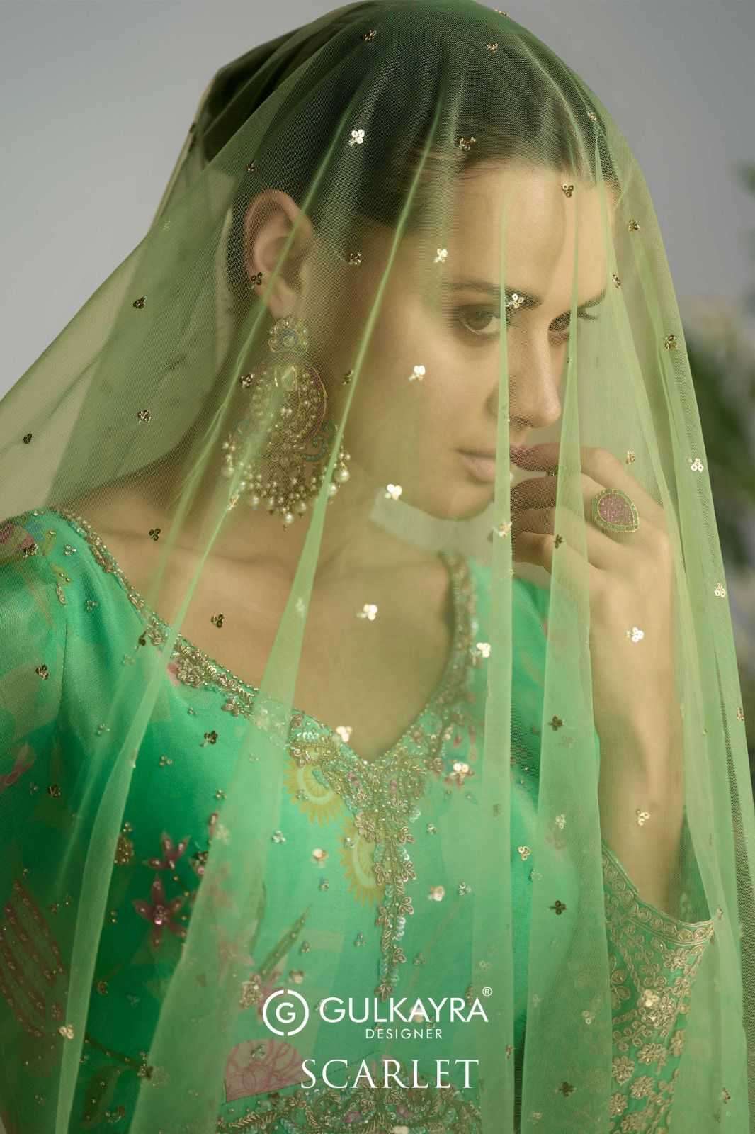 gulkayra scarlet series 7462-7465 Real Chinon gown with dupatta